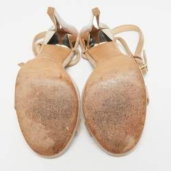 Jimmy Choo Beige Suede Ankle Strap Sandals Size 38