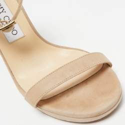 Jimmy Choo Beige Suede Ankle Strap Sandals Size 38
