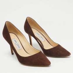 مملوكة مسبقًا Jimmy Choo Brown Suede Romy Pointed Toe Pumps Size 39.5