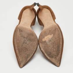 Jimmy Choo Olive Green Suede Carrie D'Orsay Pumps Size 38.5
