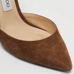 Jimmy Choo Olive Green Suede Carrie D'Orsay Pumps Size 38.5