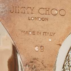 Jimmy Choo Metallic Glitter Baxen Wedge Pumps Size 39