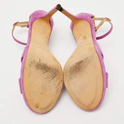 Jimmy Choo Purple Suede Ankle Strap Sandals Size 38
