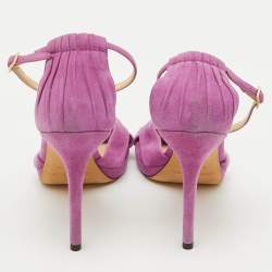 Jimmy Choo Purple Suede Ankle Strap Sandals Size 38