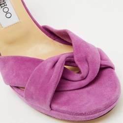 Jimmy Choo Purple Suede Ankle Strap Sandals Size 38