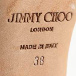 Jimmy Choo Silver Glitter and Lame Fabric Ankle Strap Sandals Size 38