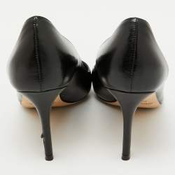 Jimmy Choo Black Patent Leather and Leather Cass Pointed Toe Pumps Size 38