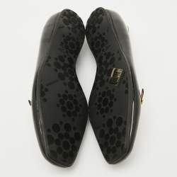 Pre Owned Jimmy Choo Black Patent Leather Buckle Ballet Flats Size 41