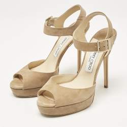 Jimmy Choo Beige Suede Linda Sandals Size 39