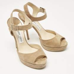 Jimmy Choo Beige Suede Linda Sandals Size 39