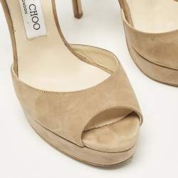 Jimmy Choo Beige Suede Linda Sandals Size 39