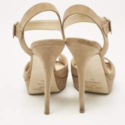 Jimmy Choo Beige Suede Linda Sandals Size 39