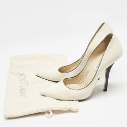 Jimmy Choo Cream Calf Hair Romy Pointed Toe Pumps Size 40