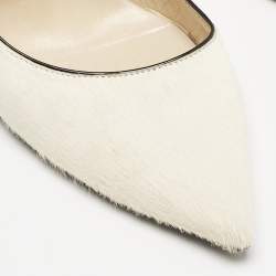 Jimmy Choo Cream Calf Hair Romy Pointed Toe Pumps Size 40