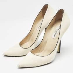 Jimmy Choo Cream Calf Hair Romy Pointed Toe Pumps Size 40