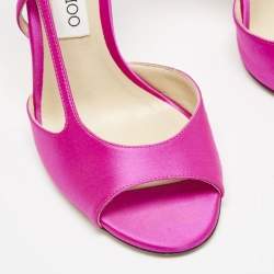 Jimmy Choo Pink Satin Ankle Strap Sandals Size 39