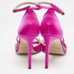 Jimmy Choo Pink Satin Ankle Strap Sandals Size 39