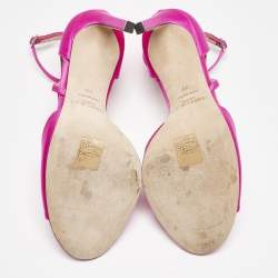 Jimmy Choo Pink Satin Ankle Strap Sandals Size 39