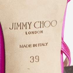Jimmy Choo Pink Satin Ankle Strap Sandals Size 39