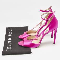 Jimmy Choo Pink Satin Ankle Strap Sandals Size 39