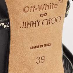 Pre Owned Jimmy Choo Black Leather Ankle Strap Sandals Size 39