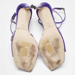 Jimmy Choo Purple Leather Lance  Ankle Strap Sandals Size 37.5