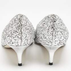 Jimmy Choo Silver Glitter Aza Pumps Size 40