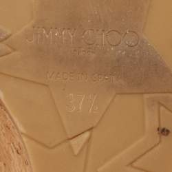Jimmy Choo Yellow Suede Cork Wedge Platform Slide Sandals Size 37.5