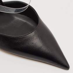 Jimmy Choo Black Leather and PVC Dreece Pumps Size 39