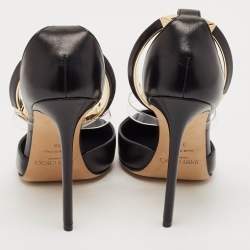 Jimmy Choo Black Leather and PVC Dreece Pumps Size 39