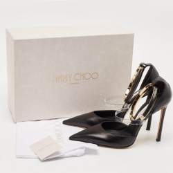 Jimmy Choo Black Leather and PVC Dreece Pumps Size 39