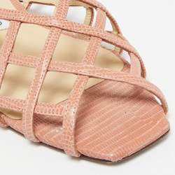 Jimmy Choo Pink Leather Sai Flat Sandals Size 36