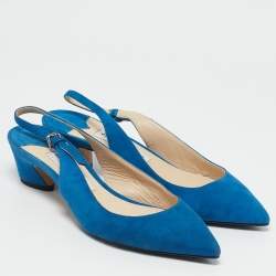 Jimmy Choo Blue Suede Gemma Slingback Pumps Size 36