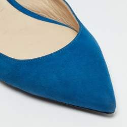 Jimmy Choo Blue Suede Gemma Slingback Pumps Size 36