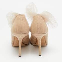 Jimmy Choo Beige Mesh and Suede Lavish Pumps Size 39