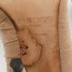 Jimmy Choo Beige Mesh and Suede Lavish Pumps Size 39