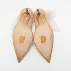 Jimmy Choo Beige Mesh and Suede Lavish Pumps Size 39