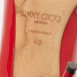 Jimmy Choo Red Patent Leather Romy Pumps Size 40