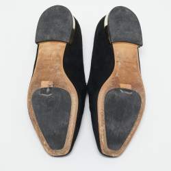 Jimmy Choo Black Suede Slip On Loafers Size 37