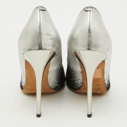 Jimmy Choo Black/Silver Suede and Leather Anouk Pumps Size 35.5