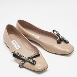 Jimmy Choo Beige Leather Ballet Flats Size 38.5