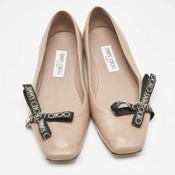 Jimmy Choo Beige Leather Ballet Flats Size 38.5
