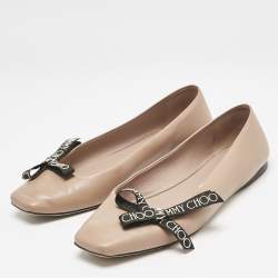 Jimmy Choo Beige Leather Ballet Flats Size 38.5