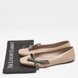 Jimmy Choo Beige Leather Ballet Flats Size 38.5