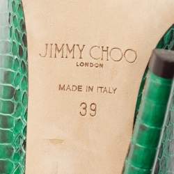 Jimmy Choo Green Python Leather Anouk Pumps Size 39