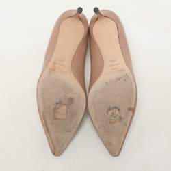 Pre Owned Jimmy Choo Beige Leather Romy Pumps Size 38.5
