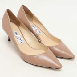 Pre Owned Jimmy Choo Beige Leather Romy Pumps Size 38.5