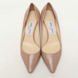 Pre Owned Jimmy Choo Beige Leather Romy Pumps Size 38.5