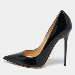 Jimmy Choo Black Patent Leather Anouk Pointed Toe Pumps Size 38