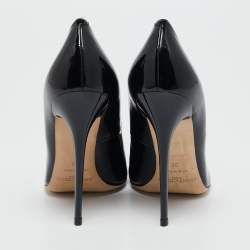 Jimmy Choo Black Patent Leather Anouk Pointed Toe Pumps Size 38